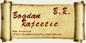 Bogdan Rajčetić vizit kartica
